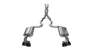 Ford Mustang Performance Exhaust - Rear - CORSA Performance - Cat-Back, Dual Rear Exit, Black Quad Tips - Black - `15-`17